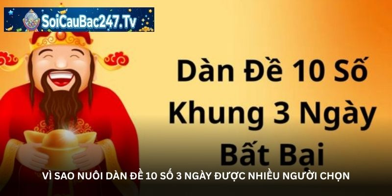 Vì sao nuôi dàn đề 10 số 3 ngày được nhiều người chọn